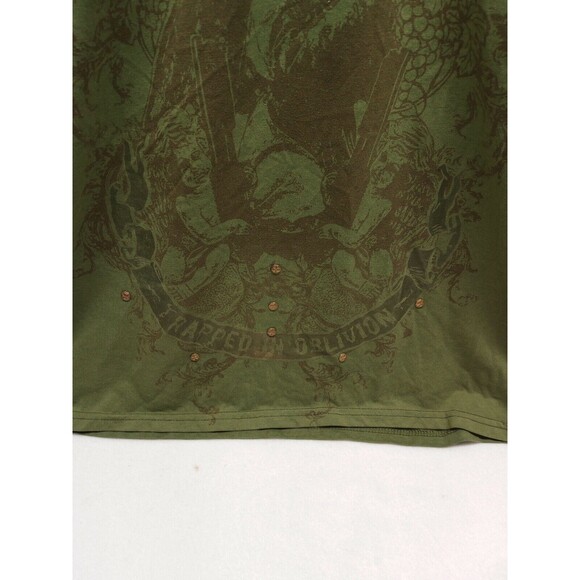 Black Rock Mens Shirt 1/4 button Sz Large Purgatory Logo Embroidered & Studded - Picture 11 of 13